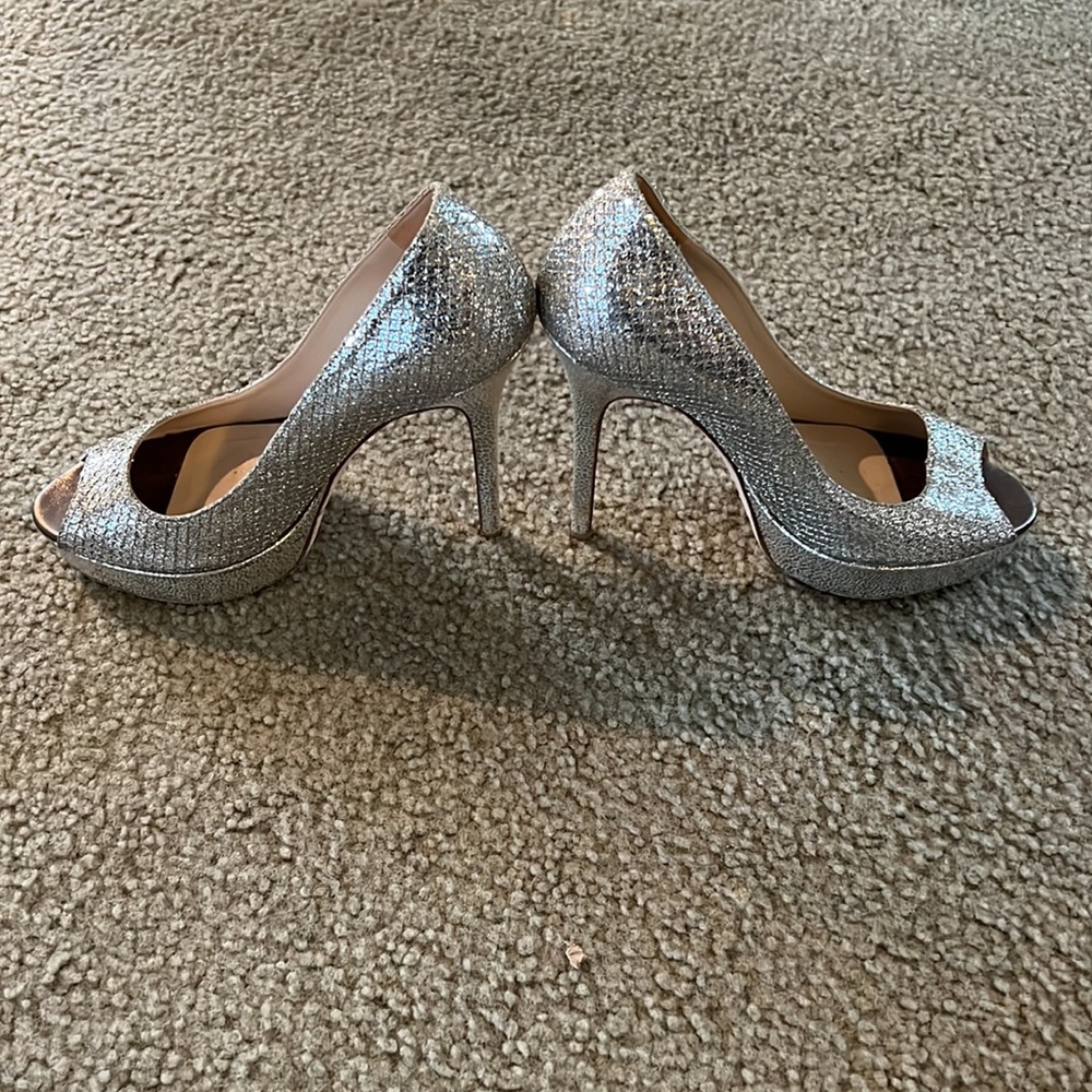 Jimmy Choo Glitter pumps champagne peep toe